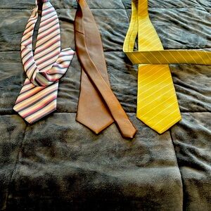 Striped, Brown, and Yellow Ties